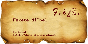 Fekete Ábel névjegykártya