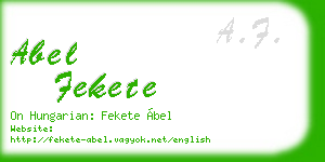 abel fekete business card